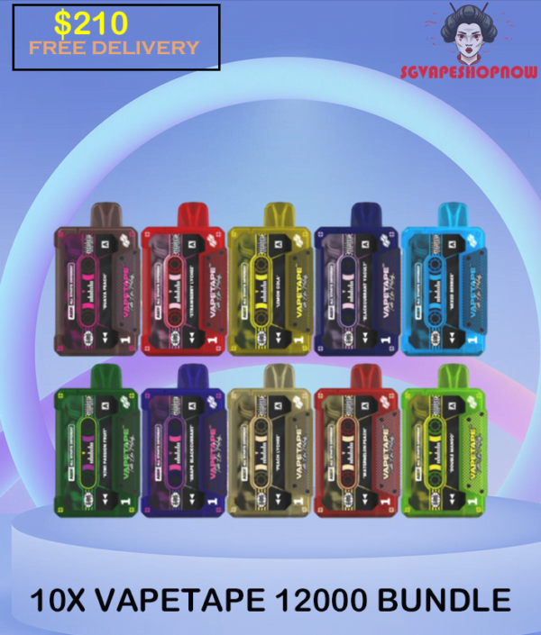 10x vapetape 12k puff 10PCS VAPETAPE 12K BUNDLE SET $210 FREE DELIVERY