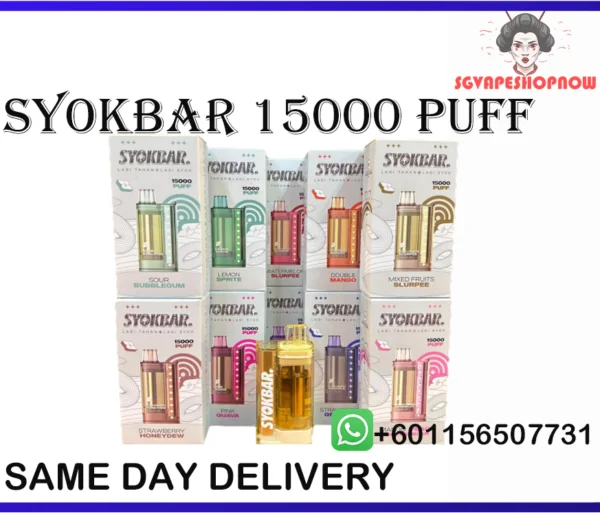 SYOKBAR 15K PUFF DISPOSABLE POD READY STOCK IN SINGAPORE